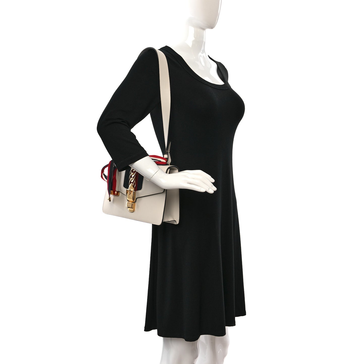Calfskin Small Sylvie Shoulder Bag Off White