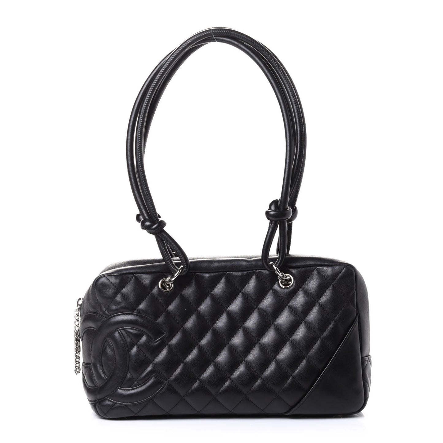 Calfskin Quilted Large Cambon Bowler Black