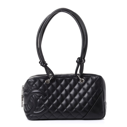 Chanel Calfskin Quilted Large Cambon Bowler Black 1 of 8