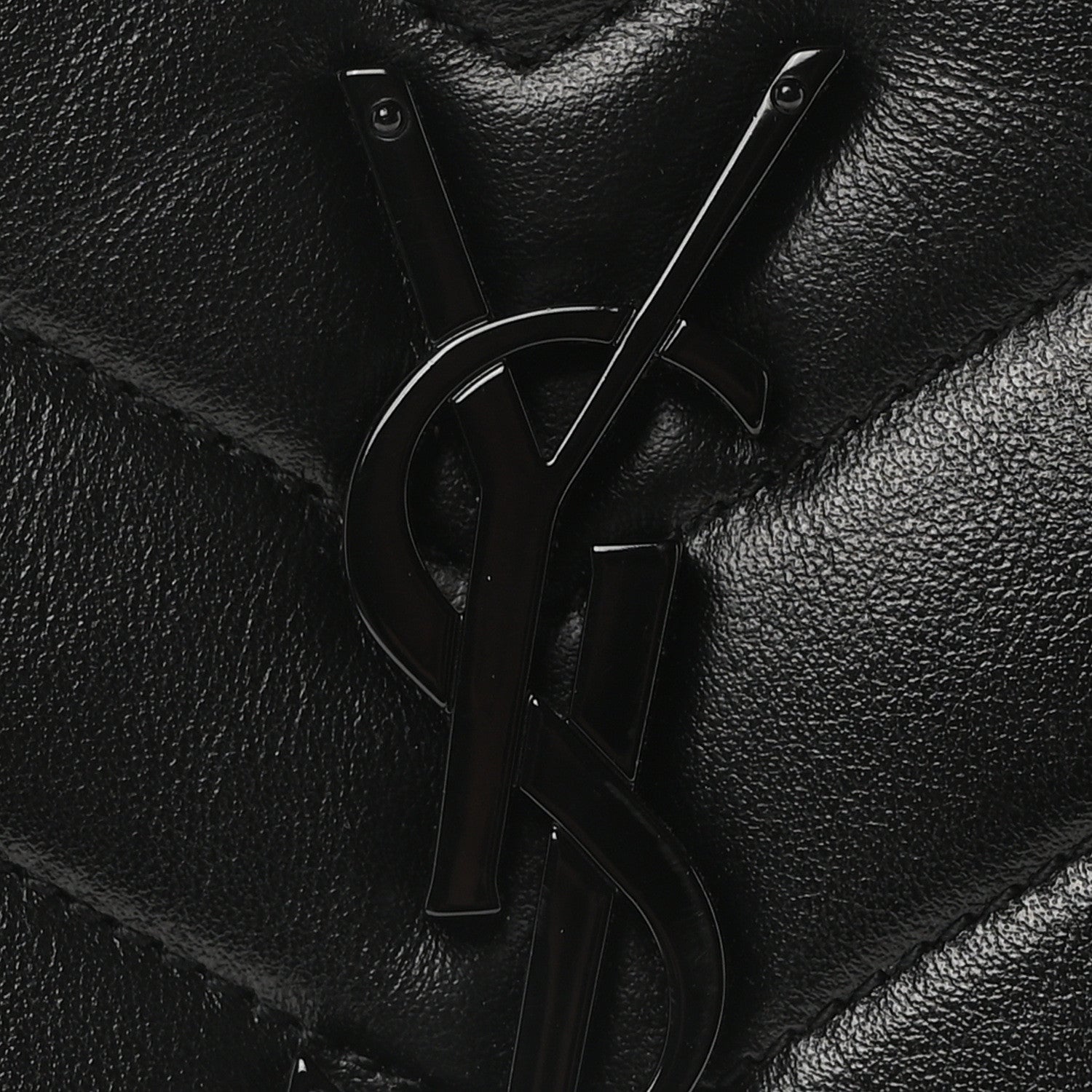 Saint Laurent Calfskin Y Quilted Monogram Monochrome Medium Loulou Chain Satchel Black 8 of 10