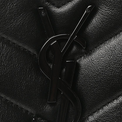 Saint Laurent Calfskin Y Quilted Monogram Monochrome Medium Loulou Chain Satchel Black 8 of 10
