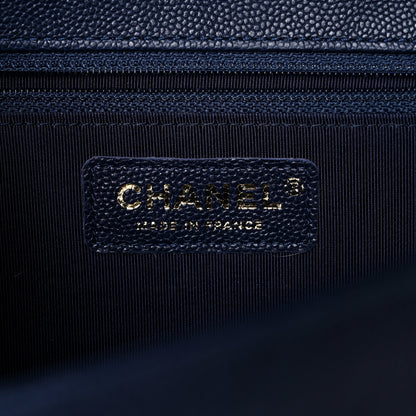 Chanel Caviar Quilted New Medium Boy Flap Dark Navy Blue 6 of 14