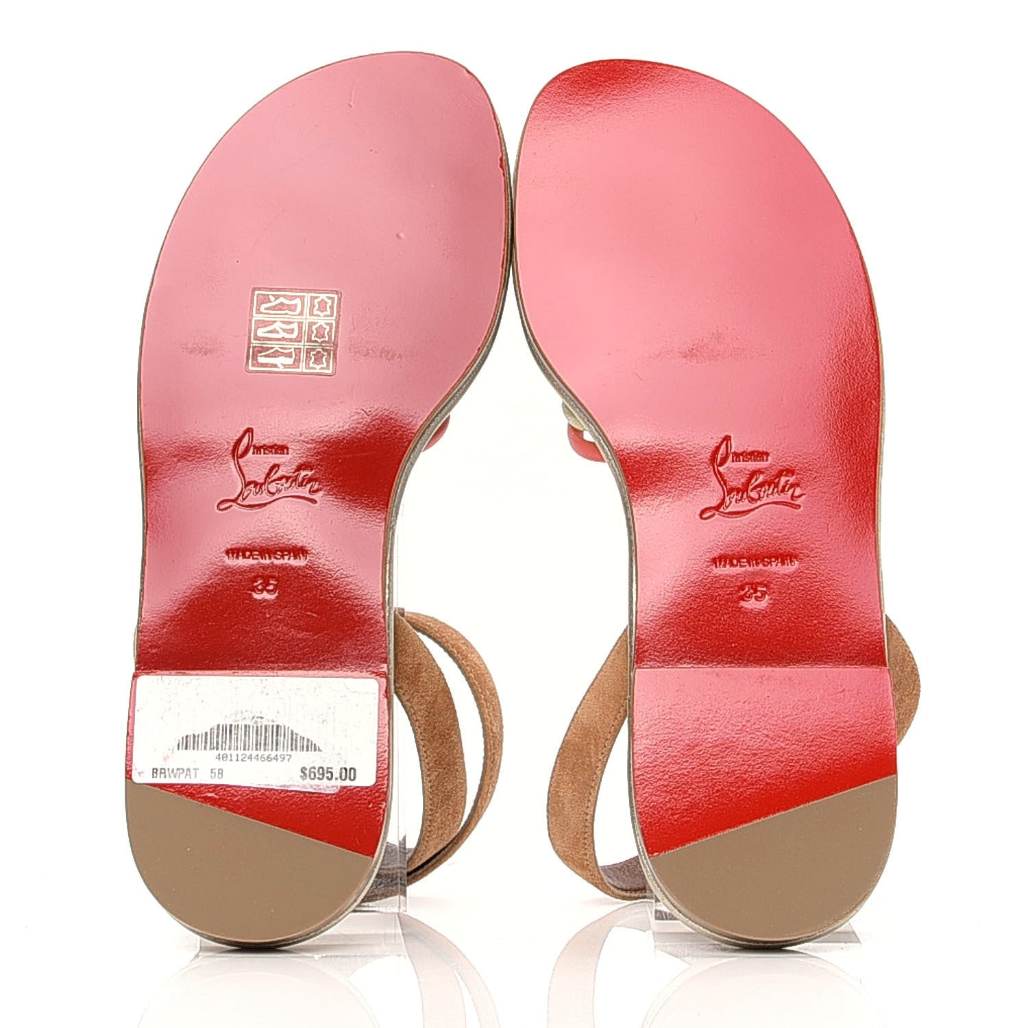 Christian Louboutin Nappa Veau Velours Ella Flat Sandal 35 Multicolor 6 of 7
