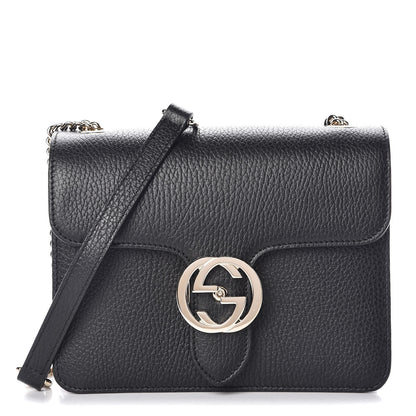 Gucci Dollar Calfskin Small Interlocking G Shoulder Bag Black 1 of 7