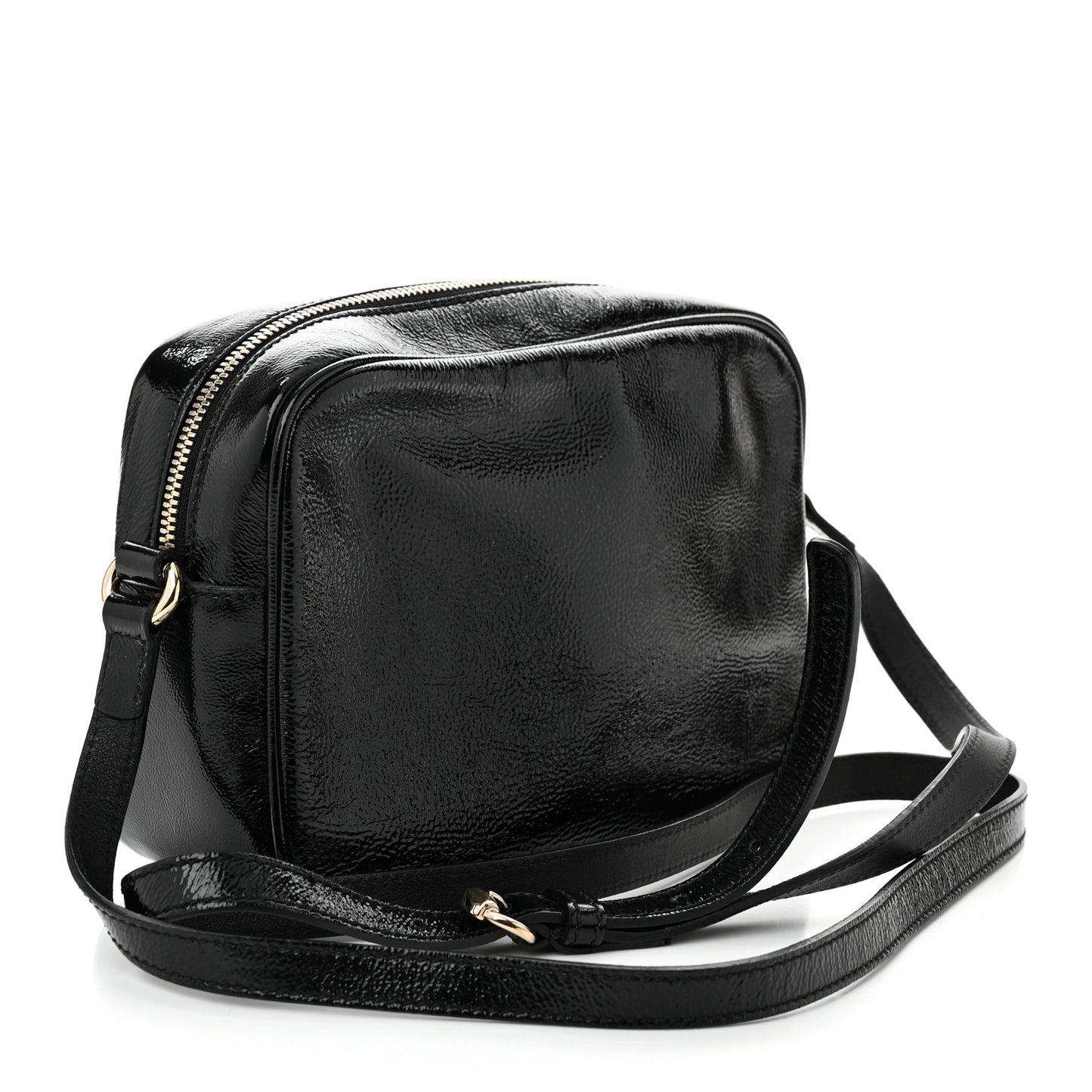 Soft Patent Small Soho Disco Bag Black