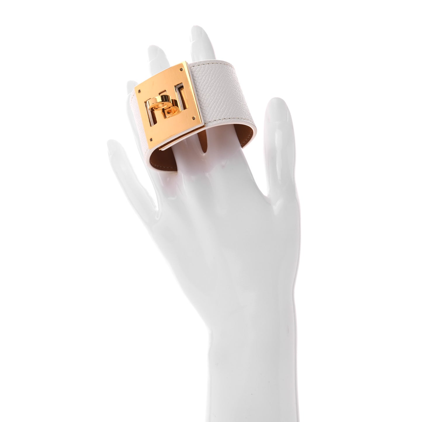 Epsom Kelly Dog Bracelet White