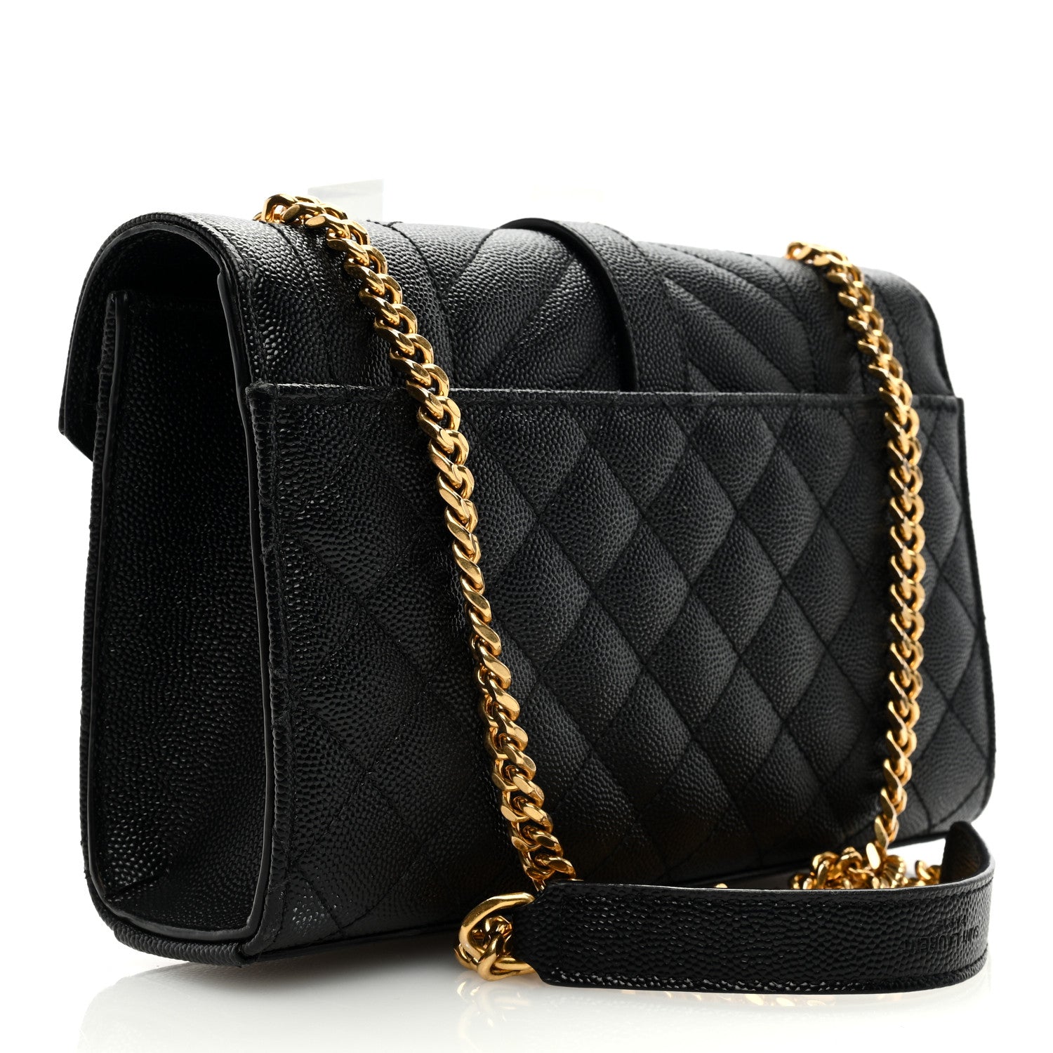 Saint Laurent Grain De Poudre Textured Mixed Matelasse Triquilt Small Monogram Satchel Black 3 of 10