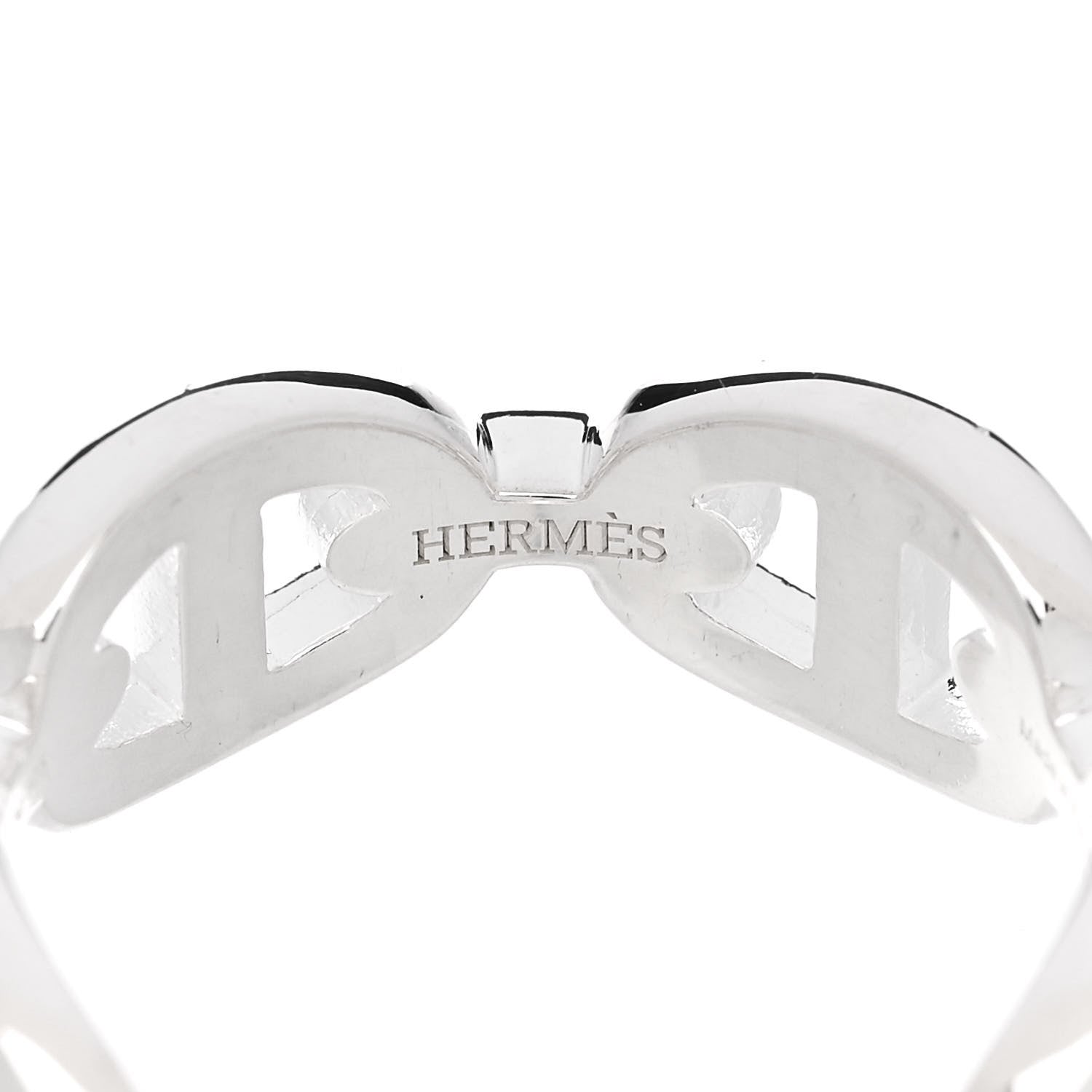Hermes Sterling Silver PM Chaine d'Ancre Enchainee Band Ring 55 7.25 4 of 9