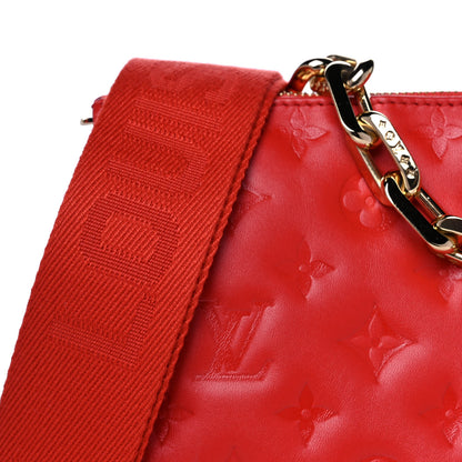 Louis Vuitton Lambskin Embossed Monogram Coussin PM Red 8 of 11