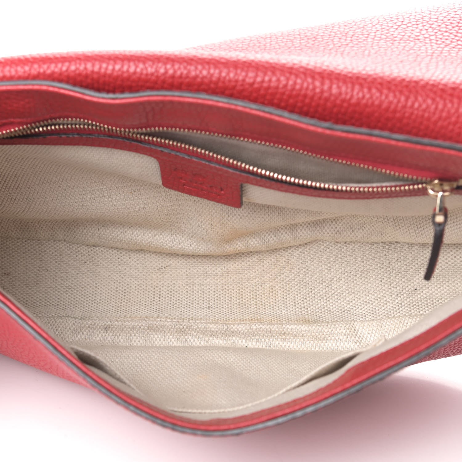 Gucci Pebbled Calfskin Medium Soho Flap Crossbody Vibrant Red 4 of 5