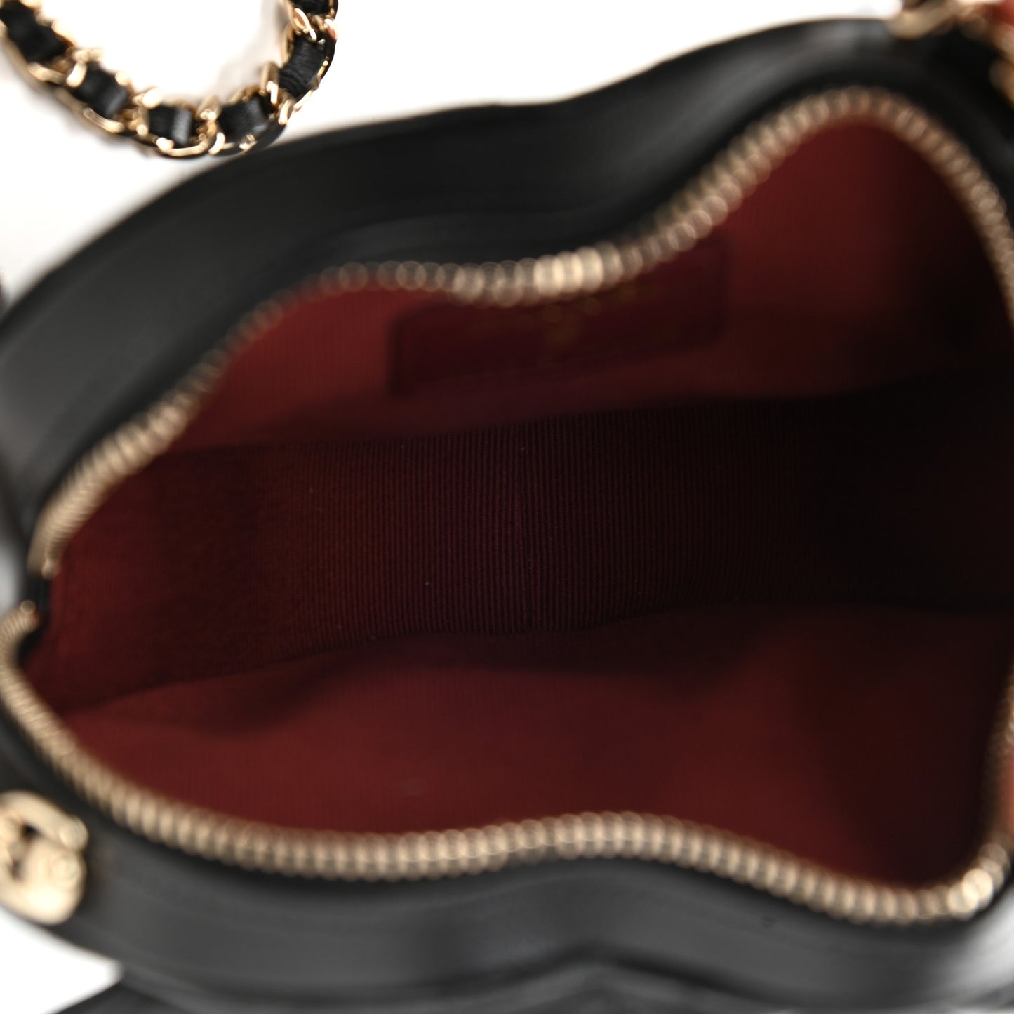 Lambskin Quilted CC In Love Heart Clutch With Chain Black