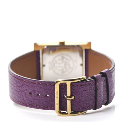 Hermes Stainless Steel Chevre Mysore 26mm Heure H Hour Quartz Watch Cyclamen 3 of 5