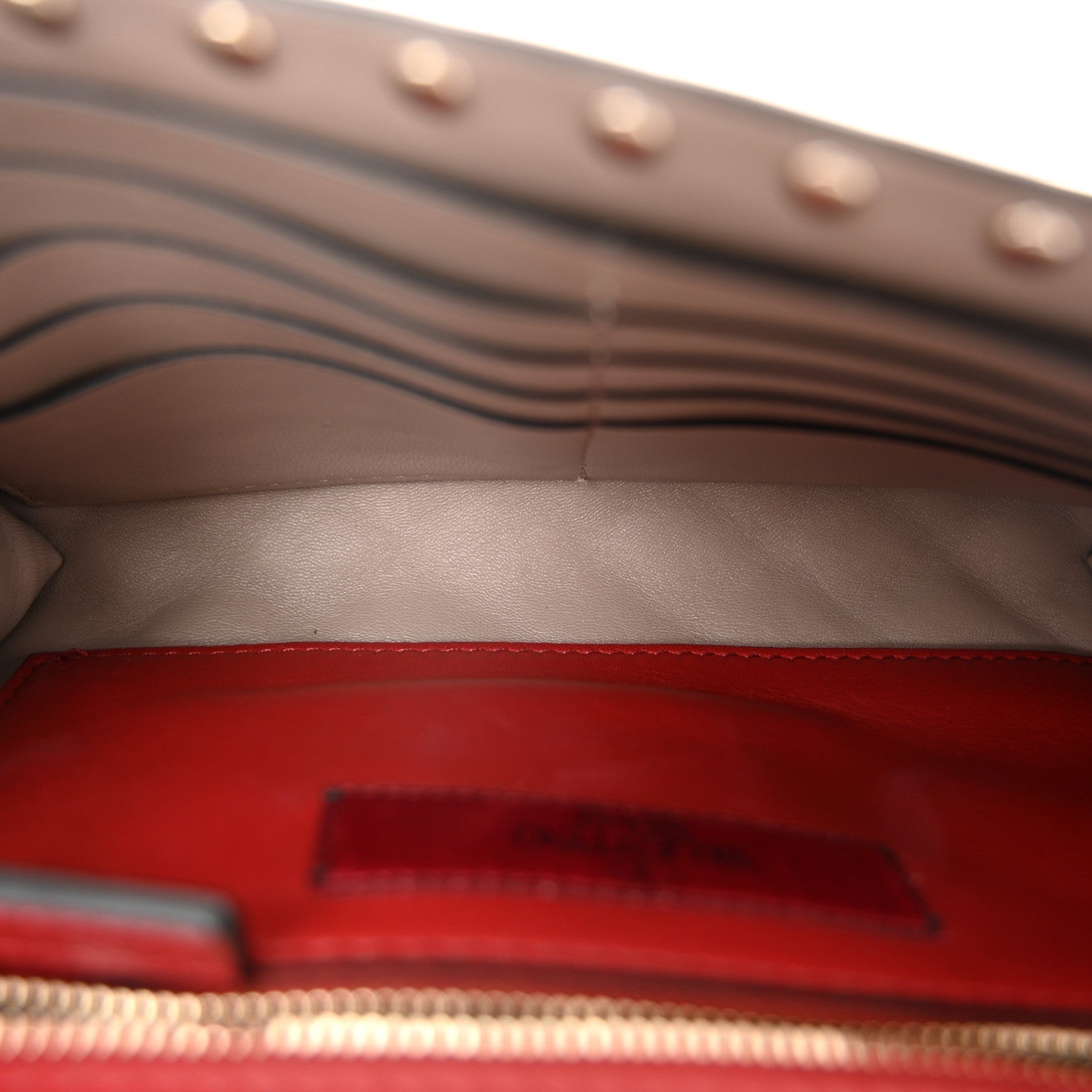 Valentino Garavani Lambskin Rockstud Spike Wallet on Chain Poudre 4 of 8