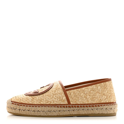 Gucci Raffia Harness Calfskin Interlocking G Mens Espadrilles 10 Palmi Naturale Harness Brown 1 of 10
