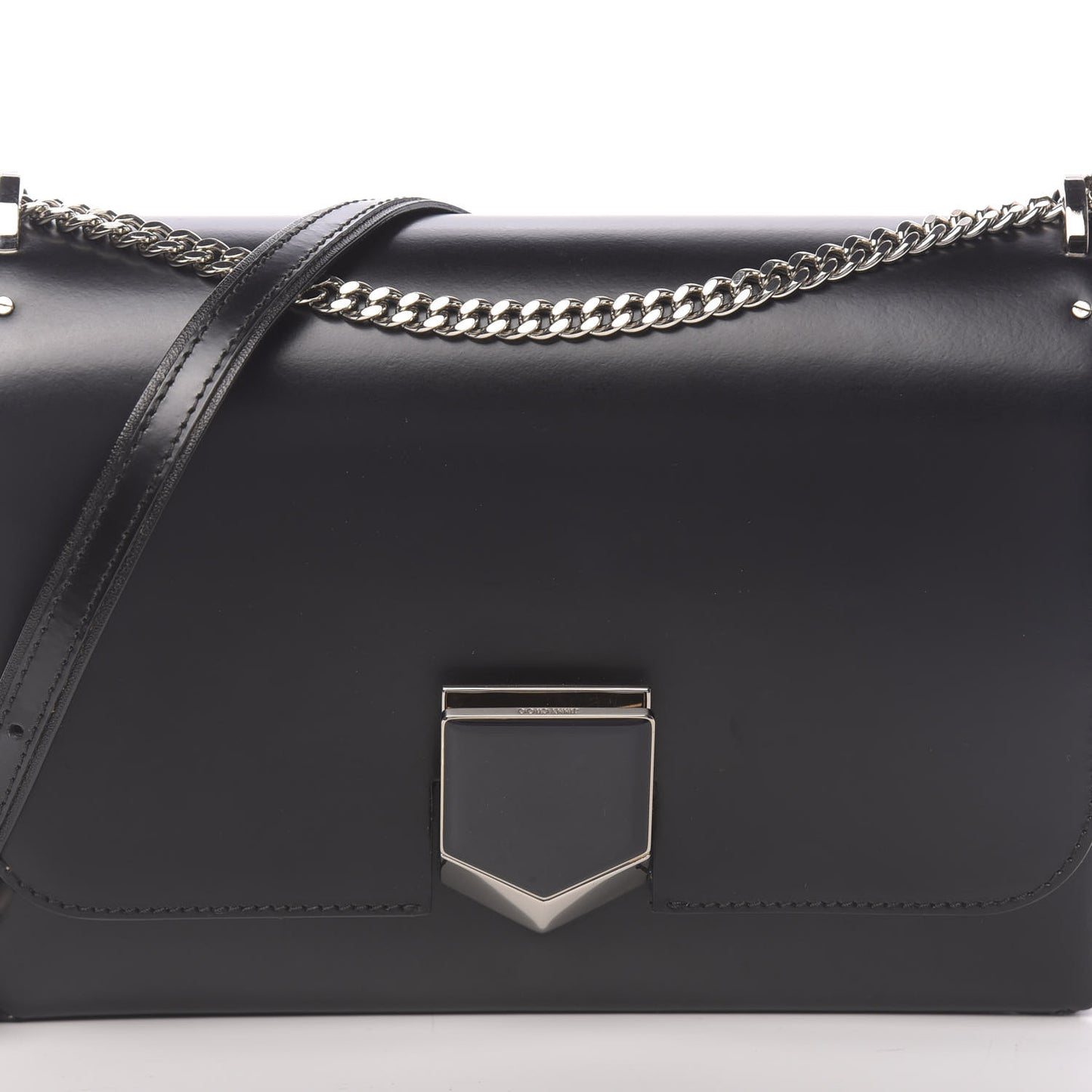 Smooth Calfskin Lockett City Shoulder Bag Black