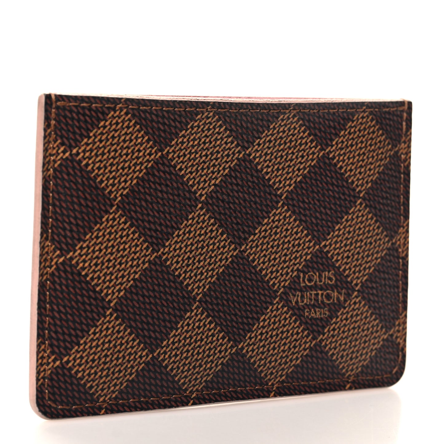 Damier Ebene Caissa Card Holder Rose Ballerine