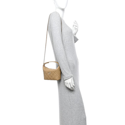 Chanel Caviar Quilted Hobo Dark Beige 2 of 12
