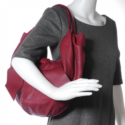 Valentino Garavani Nappa 360 Bow Hobo Burgundy 2 of 8