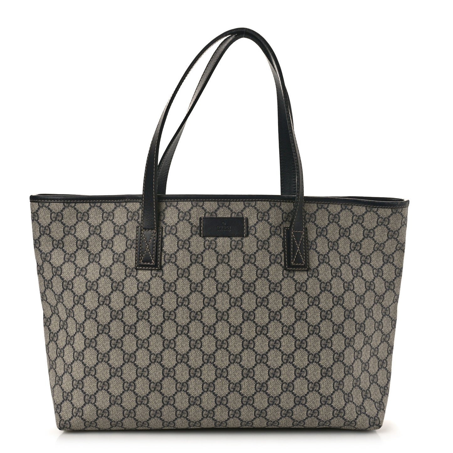 GG Supreme Monogram Medium Zippered Shopping Tote Navy