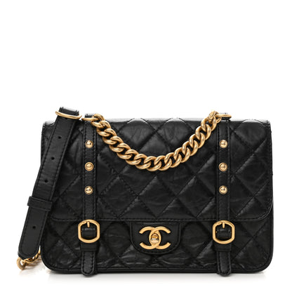 Chanel Aged Calfskin Quilted City School Flap Black 1 of 10