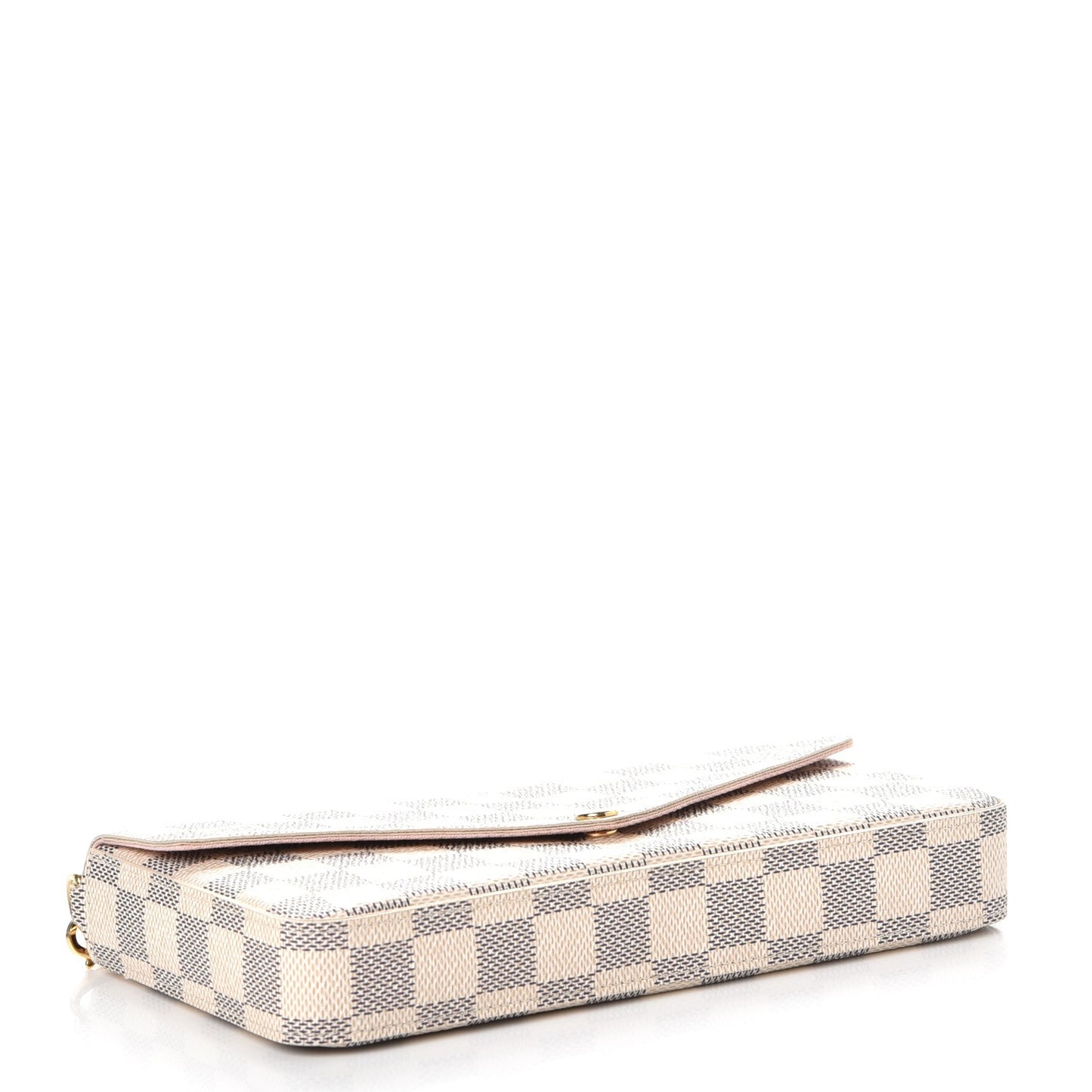 Damier Azur Pochette Felicie Chain Wallet Rose Ballerine