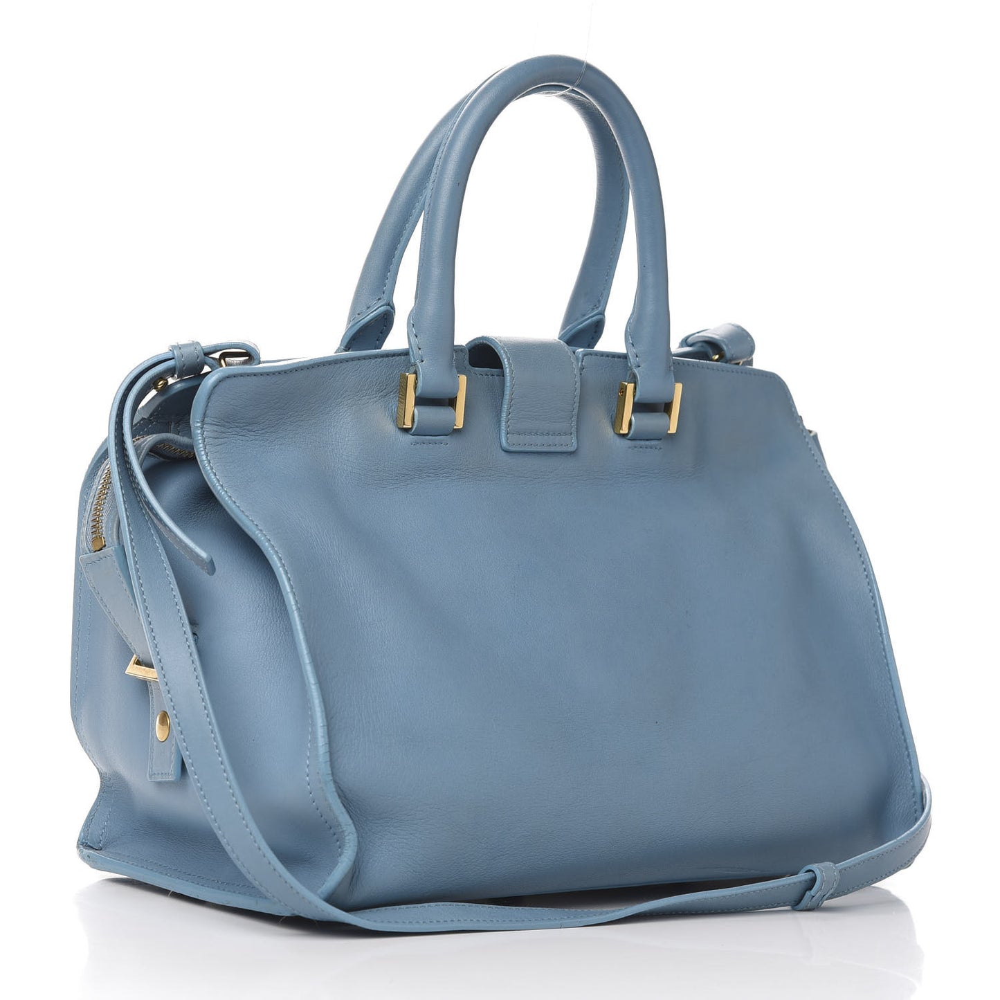Calfskin Small Classic Y Cabas Blue Glacier