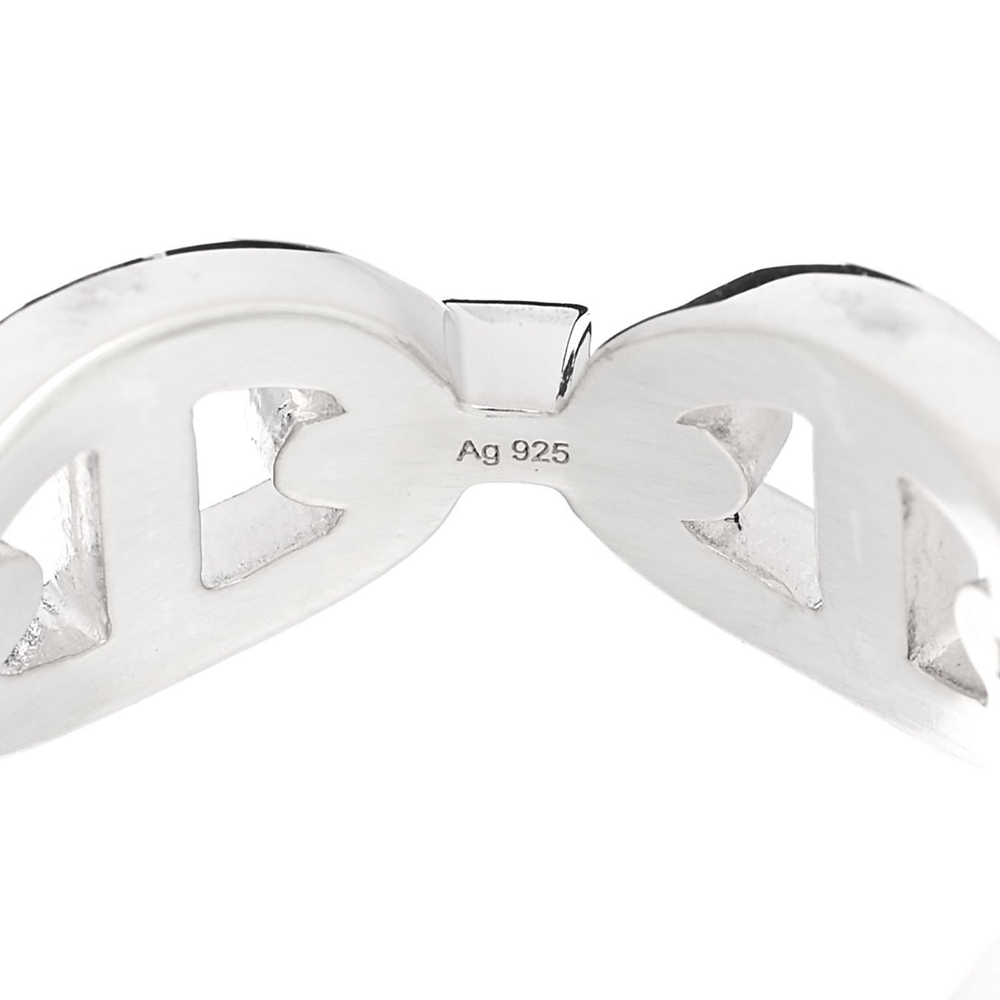 Sterling Silver PM Chaine d'Ancre Enchainee Band Ring 52 6