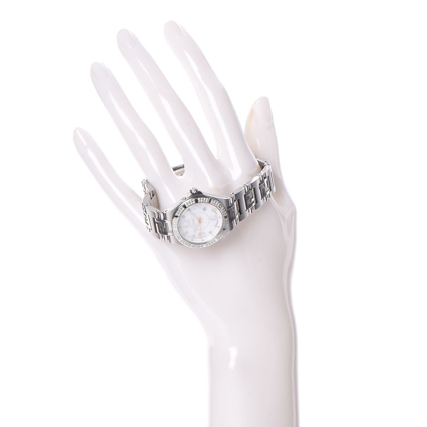 Stainless Steel Diamond Pave Bezel 28mm High Speed Quartz Watch