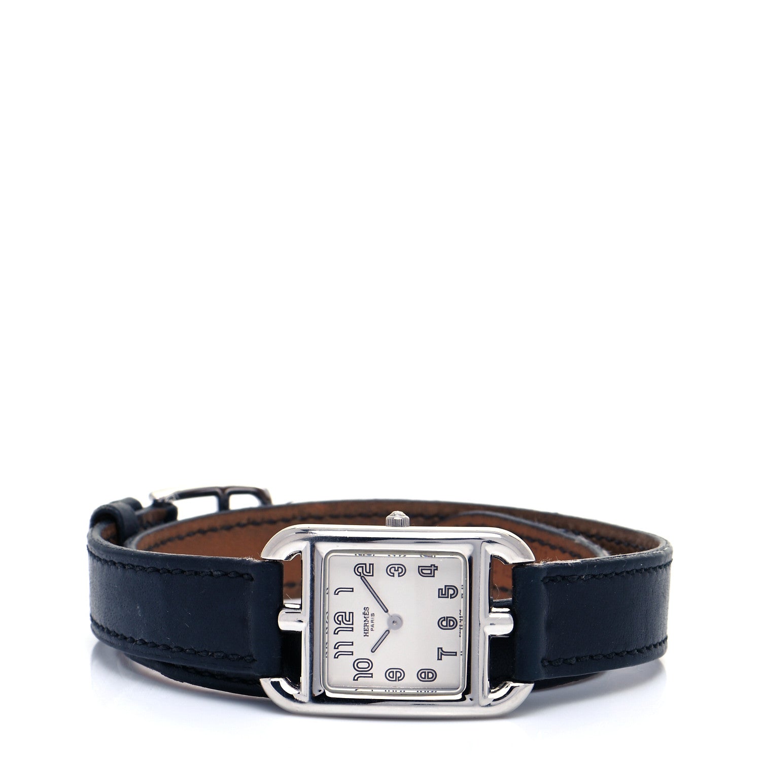 Hermes Stainless Steel Barenia 23mm Cape Cod Double Tour Quartz Watch Noir 2 of 7