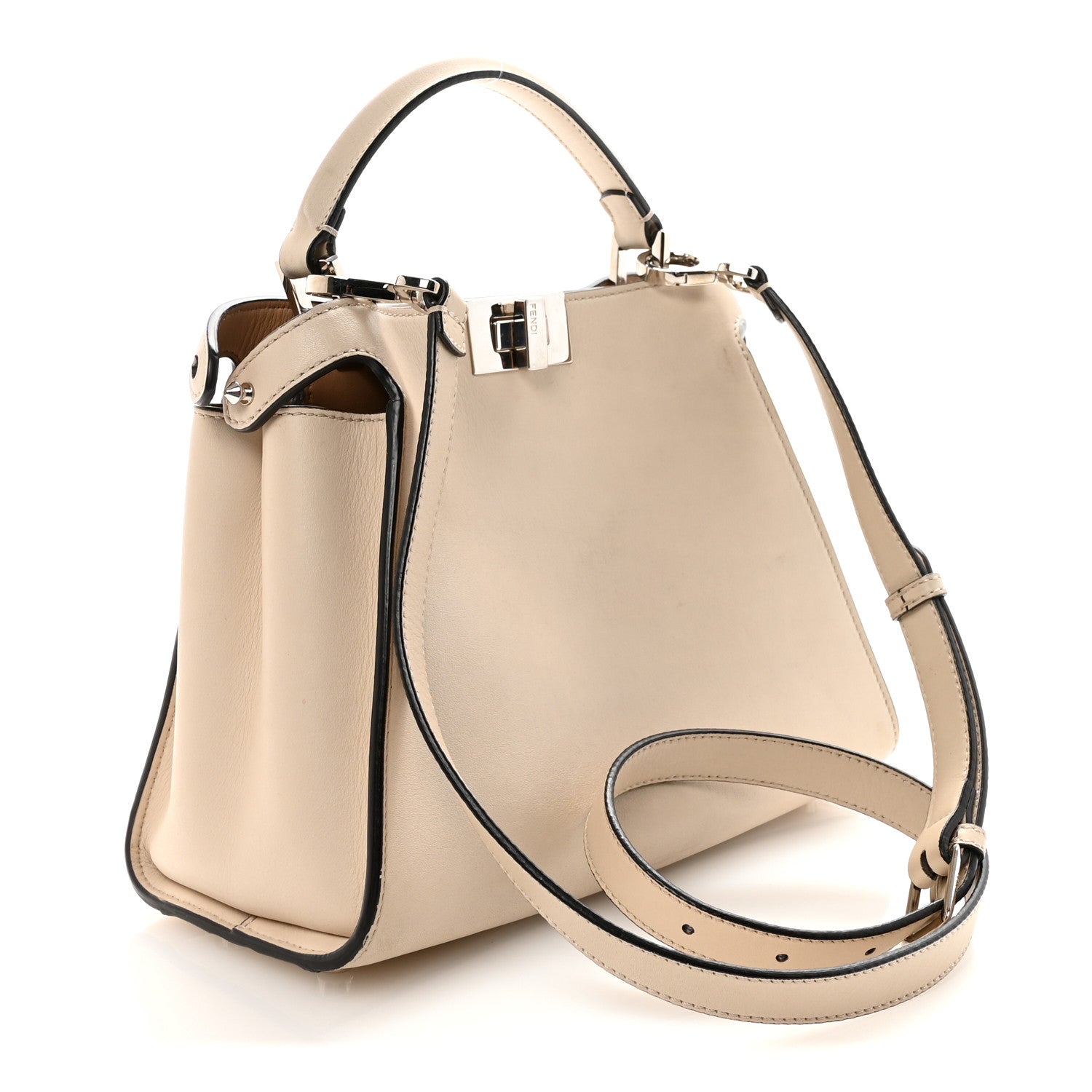 Fendi Vitello Tahiti Burro Bi-Color Medium Peekaboo Iconic Essentially Satchel Nuvola Rosa Bourbon 3 of 9