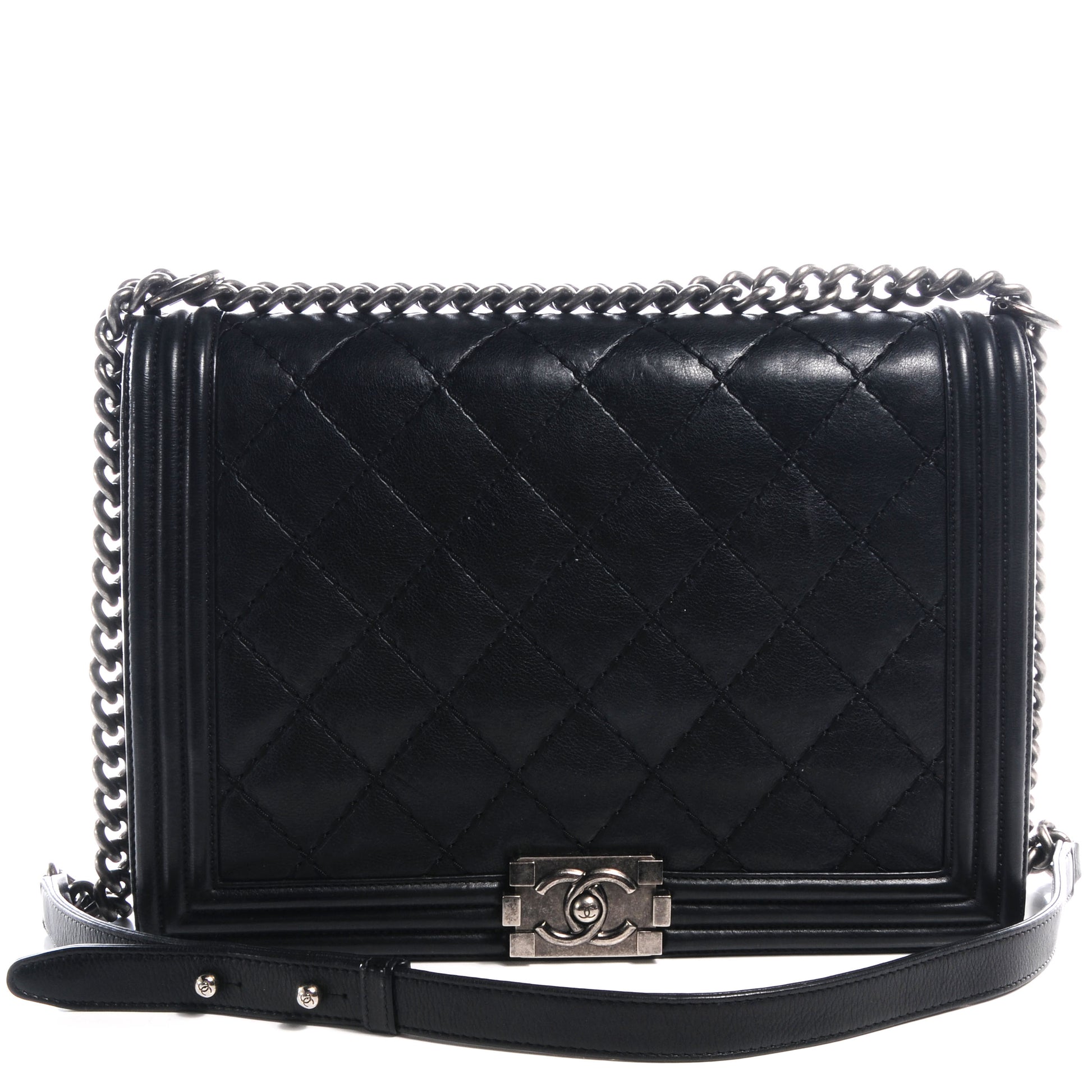 Chanel Calfskin Quilted Large Boy Flap Black 1 of 8