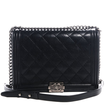 Chanel Calfskin Quilted Large Boy Flap Black 1 of 8