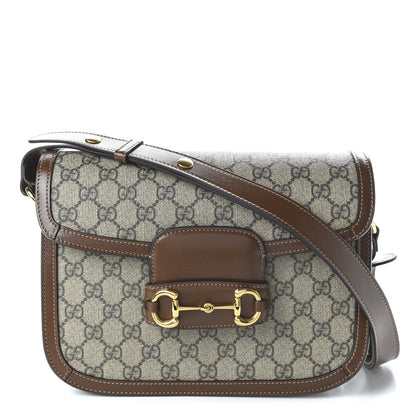 Gucci GG Supreme Monogram Horsebit 1955 Shoulder Bag Beige Brown Sugar 1 of 10