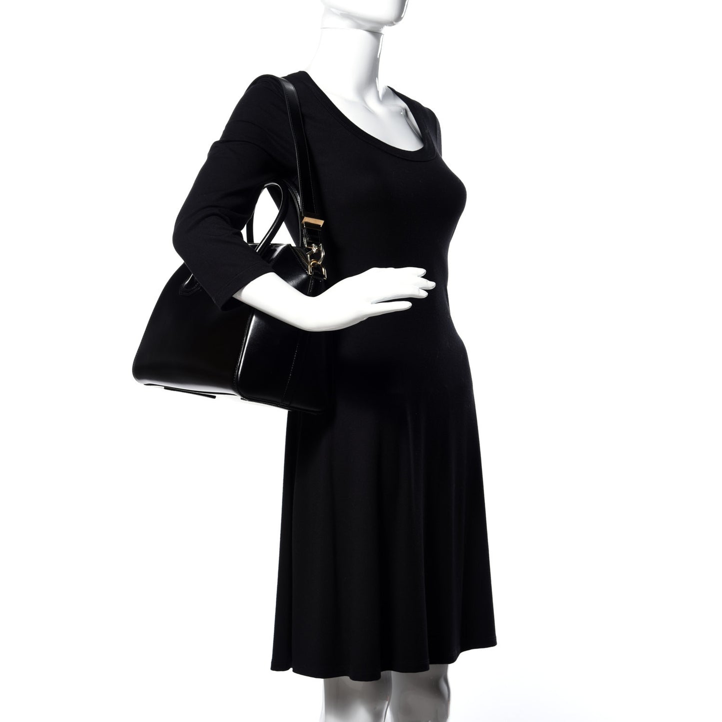 Shiny Lord Calfskin Small Antigona Black