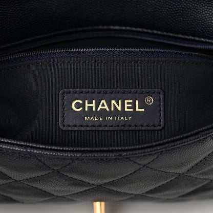 Chanel Caviar Quilted Small CC You Flap Dark Blue 6 of 13