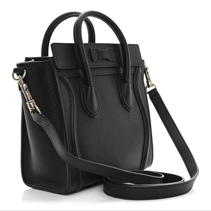 Celine Drummed Calfskin Nano Luggage Black 3 of 11