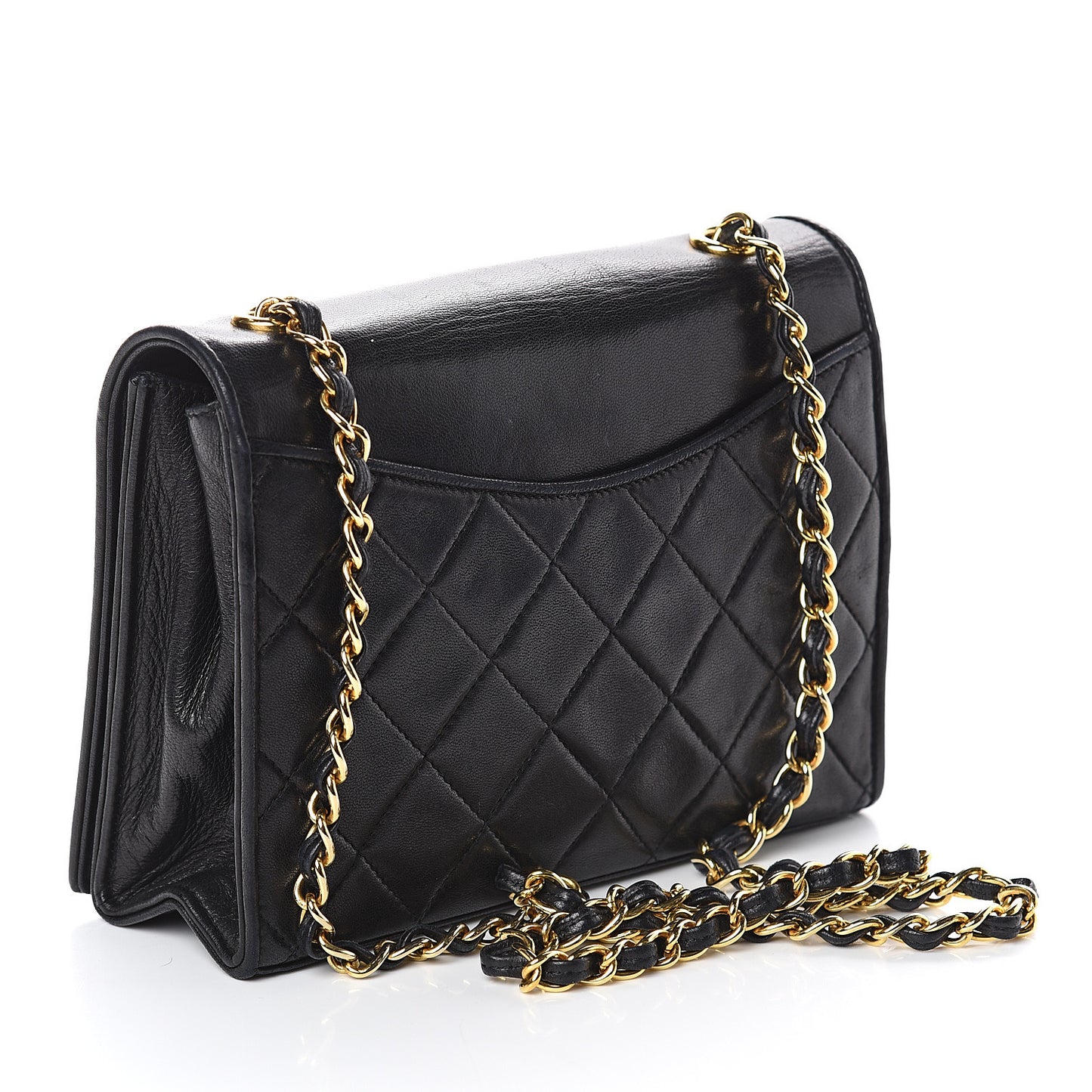 Lambskin Quilted CC Small Single Flap Black