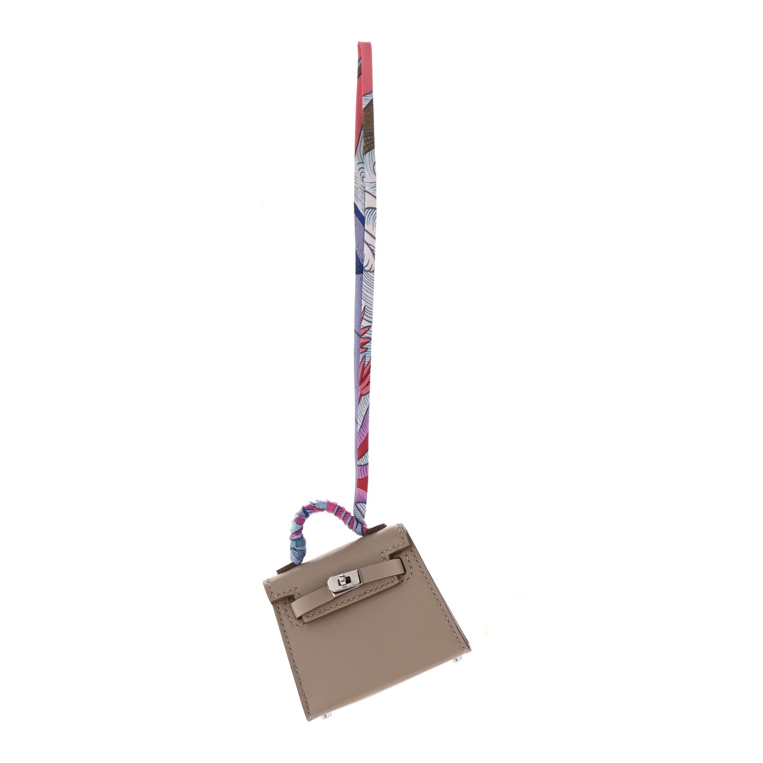 Hermes Tadelakt Mini Kelly Twilly Bag Charm Argile 1 of 7