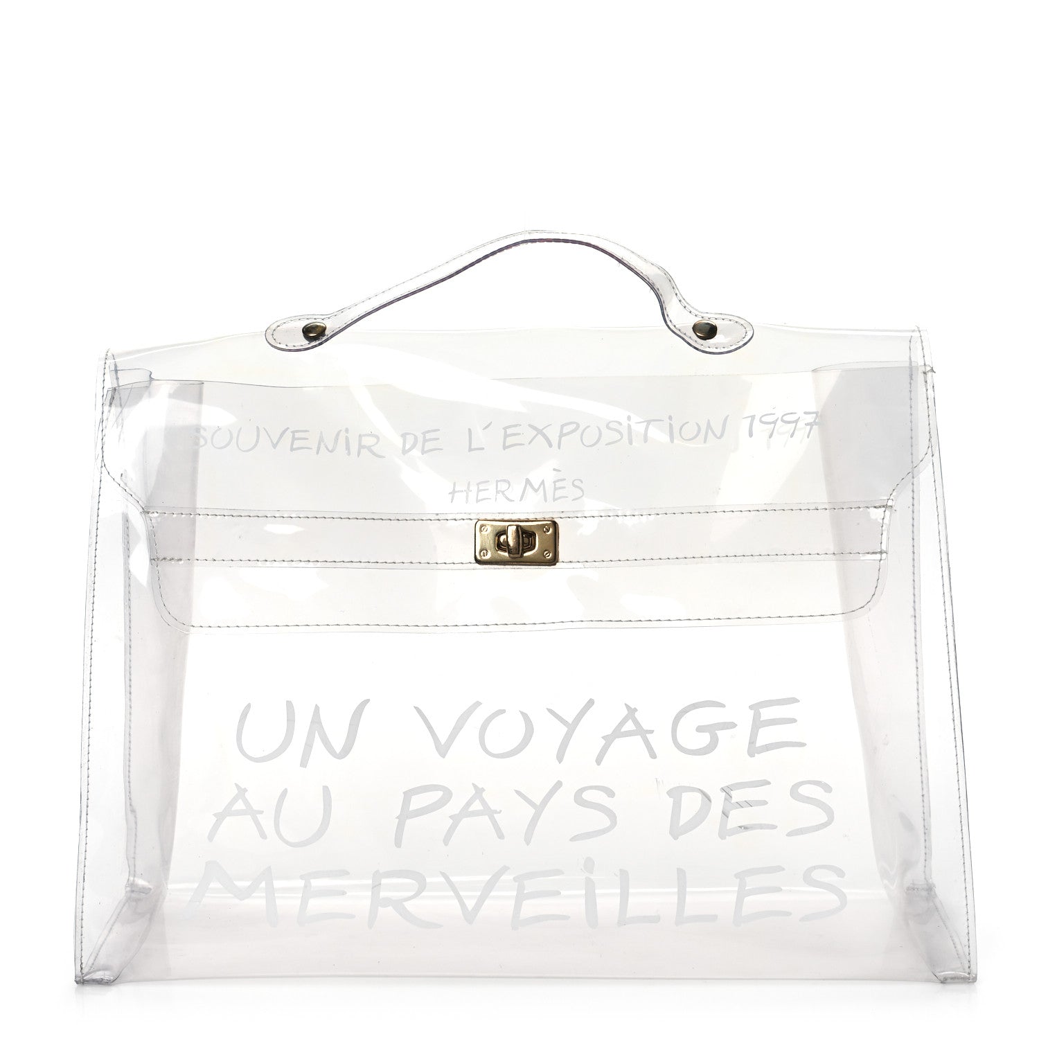 Hermes Vinyl Souvenir De L'Exposition Kelly Transparent 2 of 9