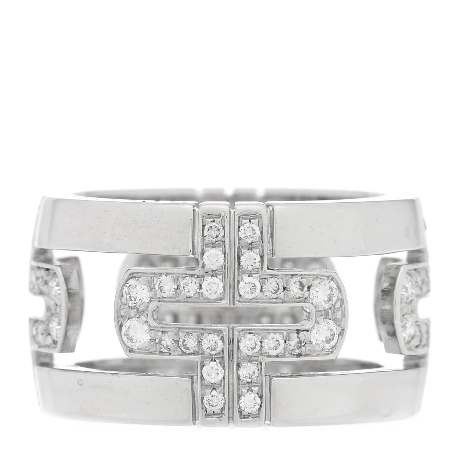 18K White Gold Diamond Parentesi Ring 51 5.75