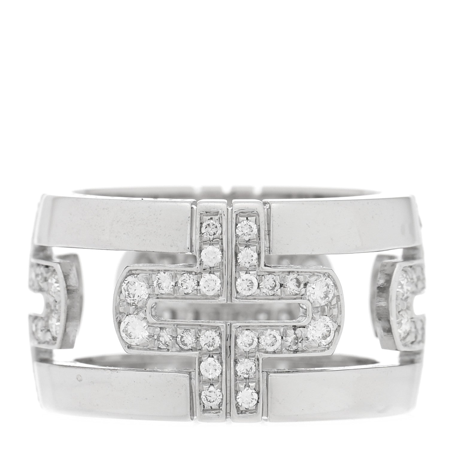 Bulgari 18K White Gold Diamond Parentesi Ring 51 5.75 3 of 4