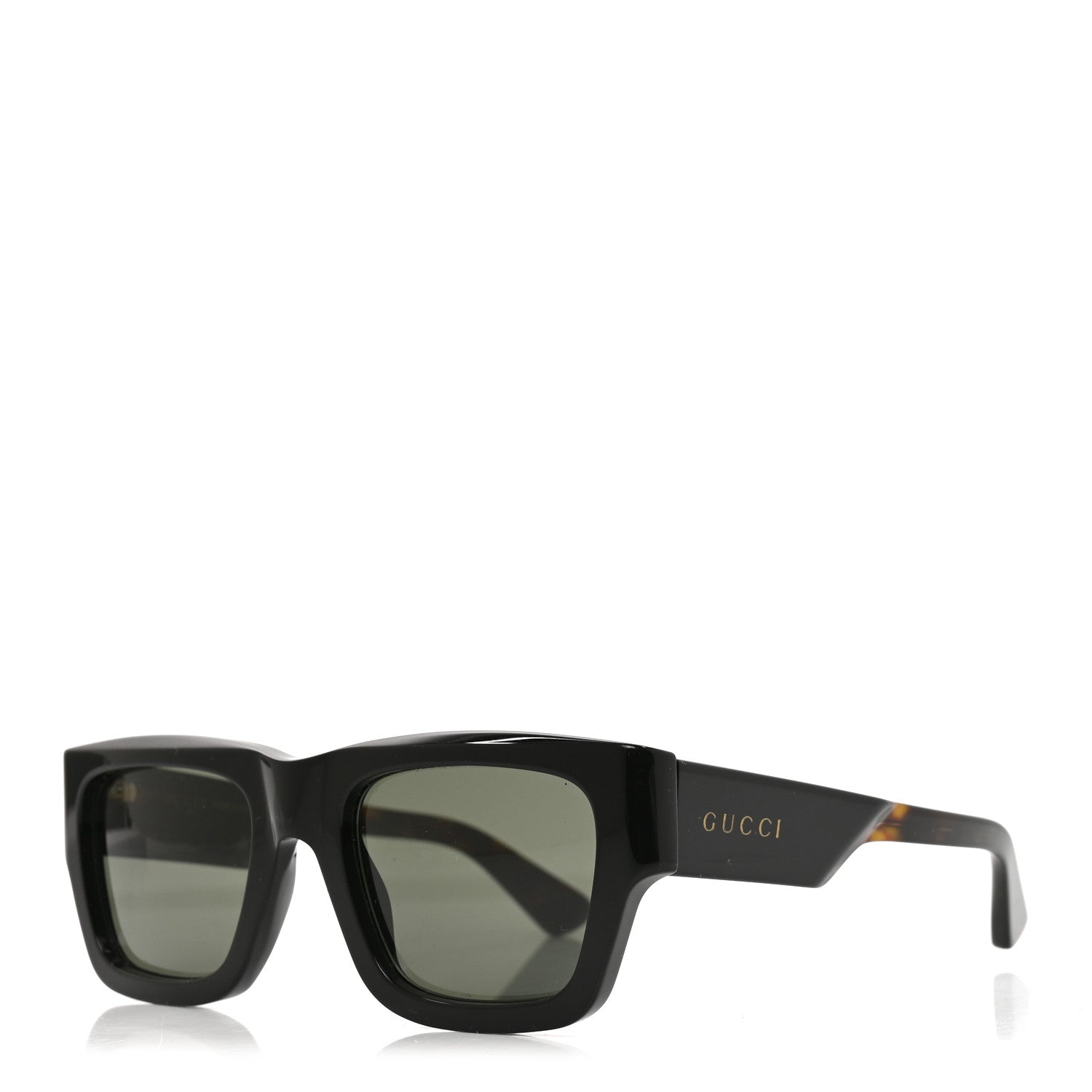 Gucci Acetate Square Frame Sunglasses GG1668S Black Tortoise 1 of 6
