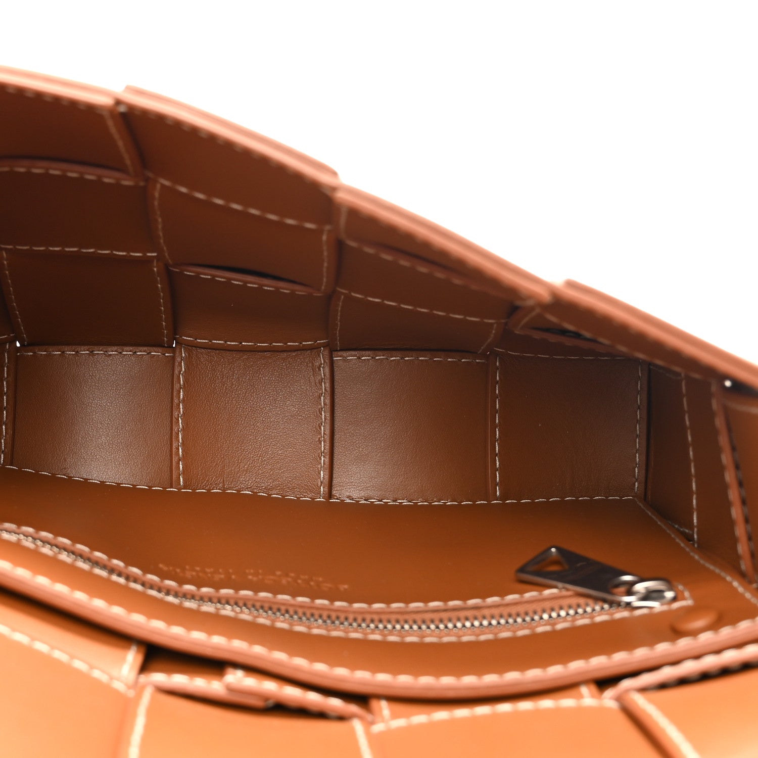 Bottega Veneta Lambskin Maxi Intrecciato Edge Stitch Cassette Crossbody Bag Wood 5 of 10