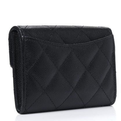 Chanel Caviar Quilted Flap Card Holder Wallet Black 2 of 5
