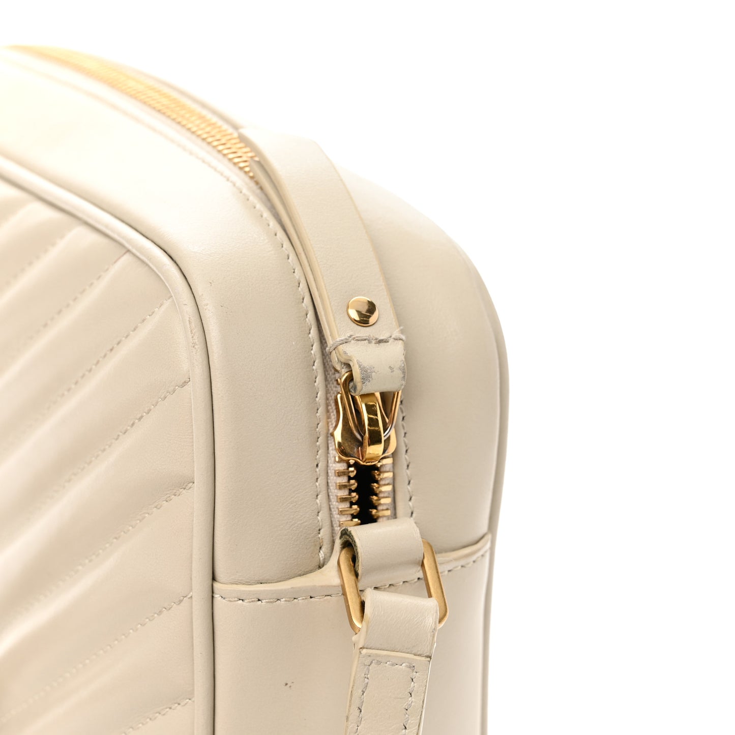 Calfskin Matelasse Monogram Lou Camera Bag Crema Soft