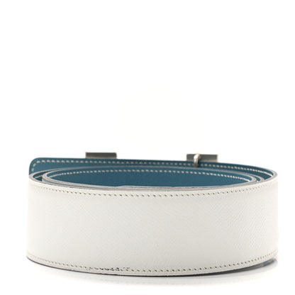 Hermes Epsom 42mm Constance H Belt 90 Blue Jean White 2 of 6
