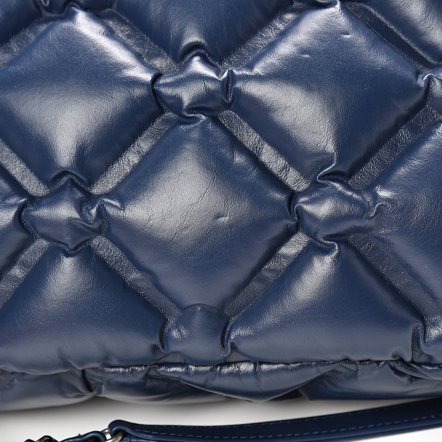 Calfskin Quilted Large Chesterfield Flap Navy