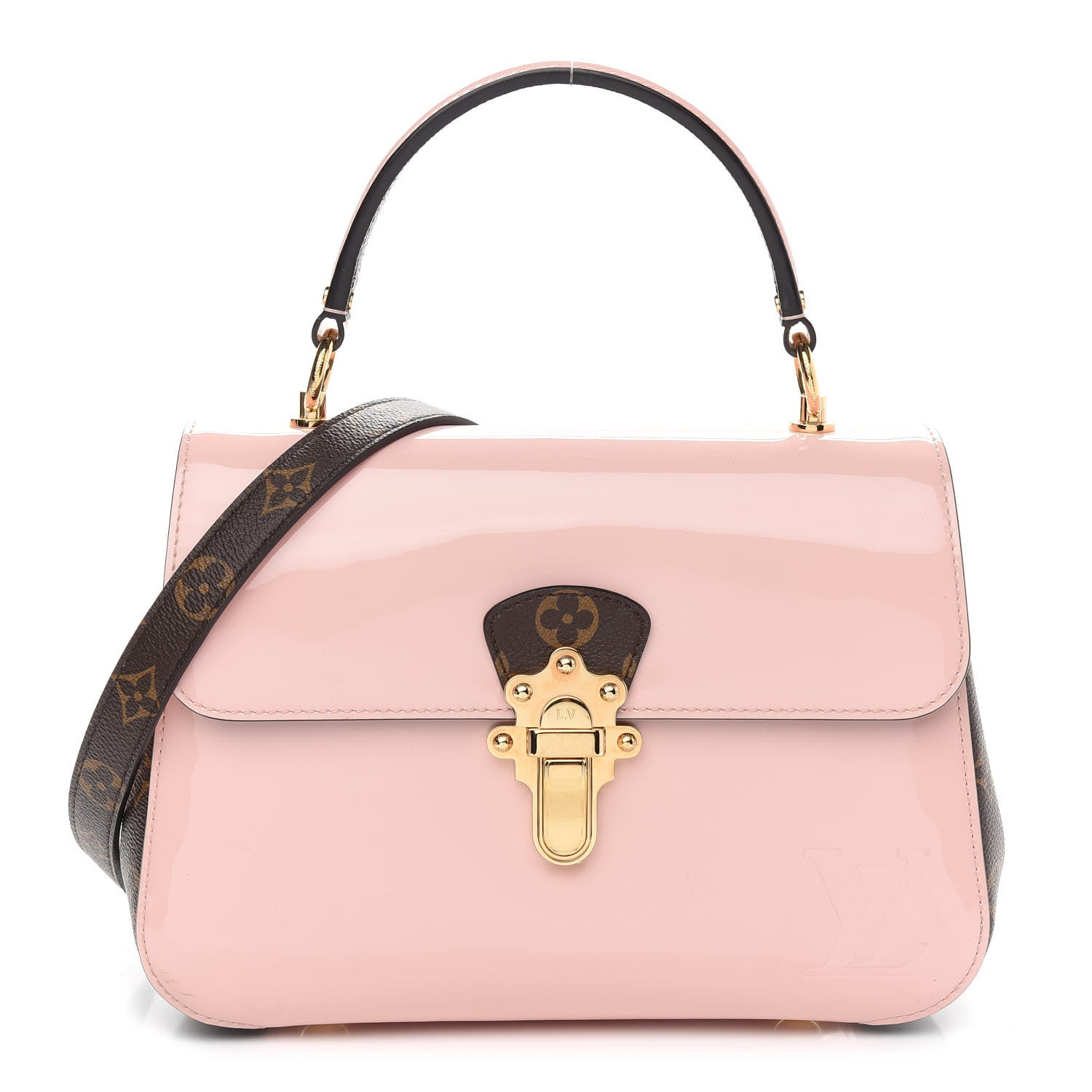Louis Vuitton Patent Calfskin Monogram Cherrywood PM Rose Ballerine 1 of 10