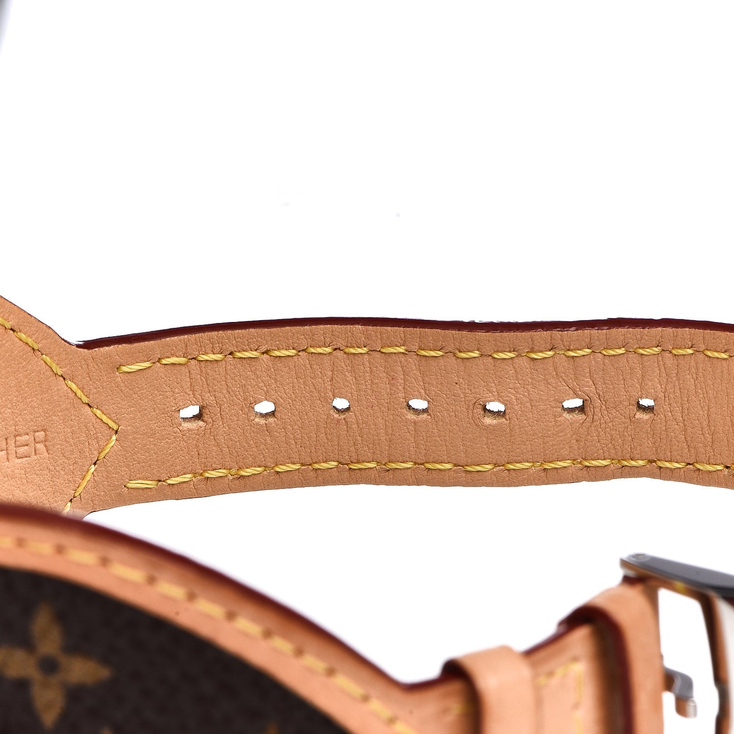 Stainless Steel Monogram 28mm Tambour Quartz Watch Brown