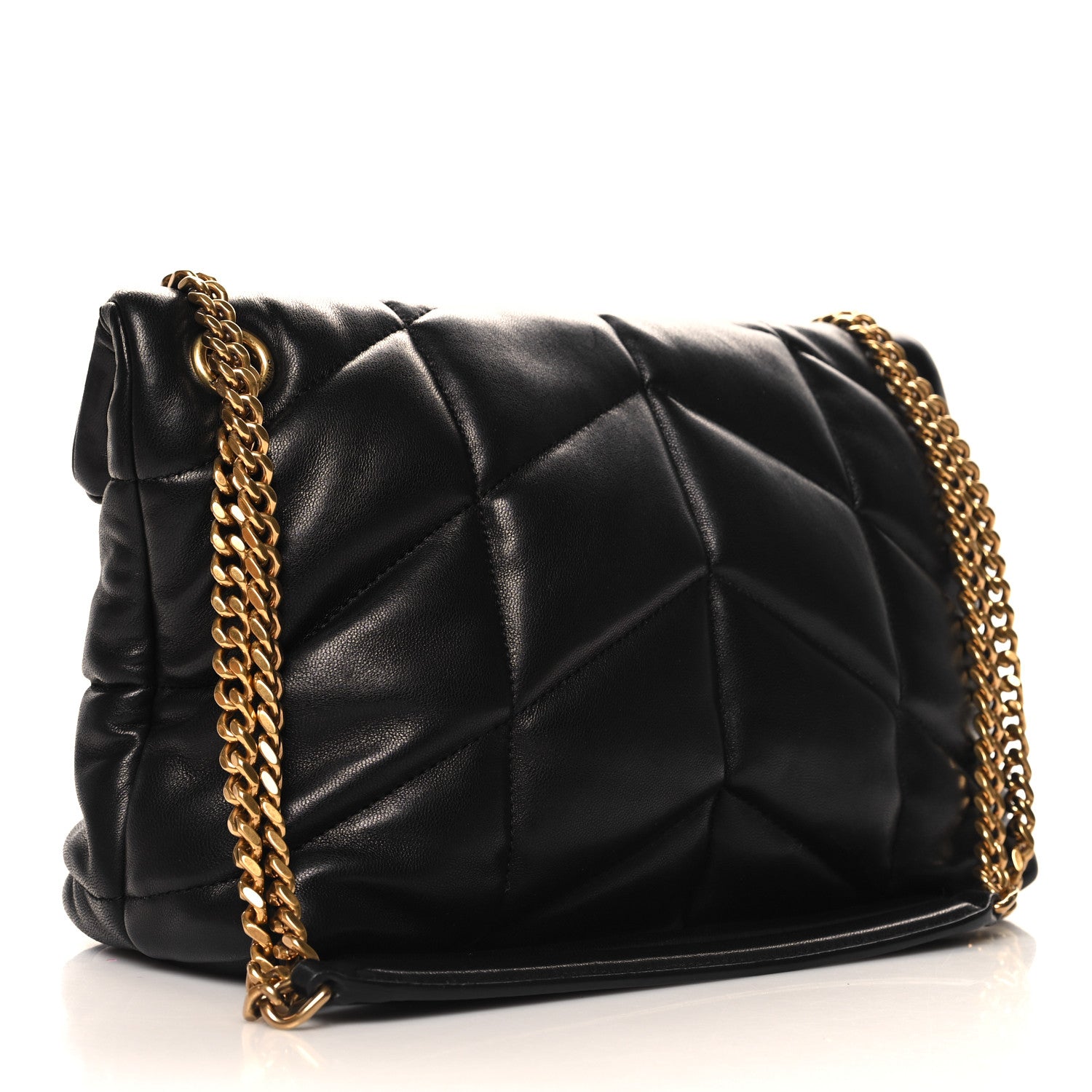 Saint Laurent Lambskin Quilted Small Loulou Puffer Monogram Chain Satchel Black 3 of 10